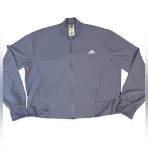 Adidas Women Aero Ready Cropped Windbreaker Track Jacket Size XL Violet Retro